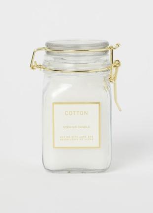 Ароматична свічка h&m home cotton коттон котон