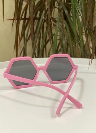 Дитячі сонце захисні окуляри з розовою оправою 🔥3 фото