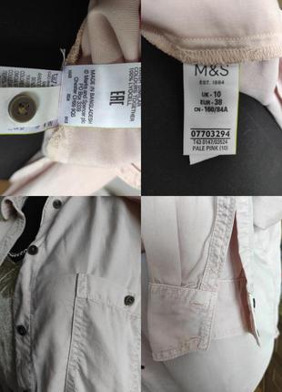 Рубашка розовая m&s лиоцел, длинный рукав,р.38,s,m5 фото