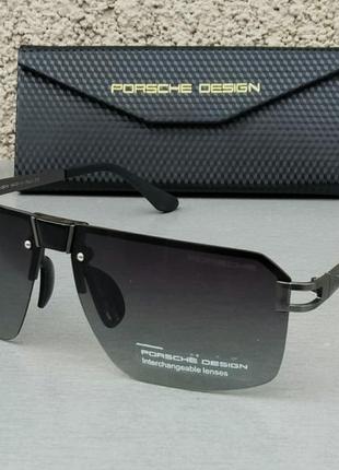 Porsche design очки мужские солнцезащитные темно серые с градиентом