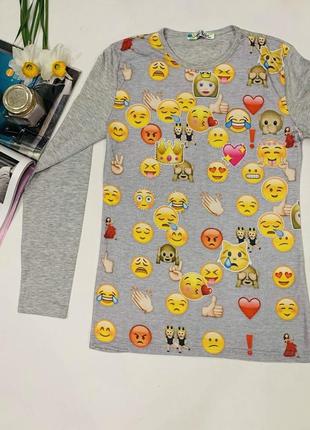 Лонгслив свитшот кофта для девочки со смайлами