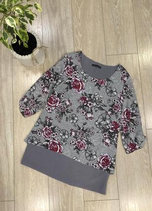 Блузка в цветы размер 14-161 фото