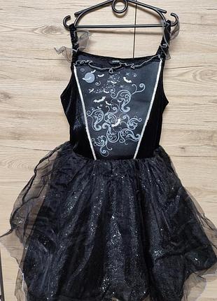 Детское светящееся платье ведьма, летучая мышь, ночь, призрак, принцесса на 11-12 лет