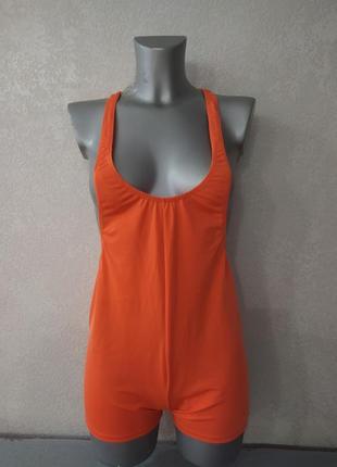 18/52/xl англія! оранжевий купальник для спорту з шортами, новий