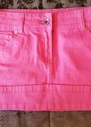 Крутая розовая джинсовая юбка.джинсова спідниця