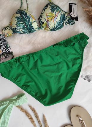 Яскраві плавки жіночі з рюшами низ купальника / зелений купальник великий розмір3 фото