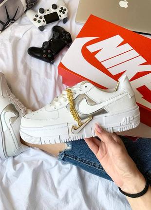 Кросівки nike air force pixel gold chain white кросівки