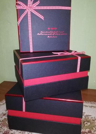 Подарункова коробка/ подарочная коробка "love", комплект 3 шт