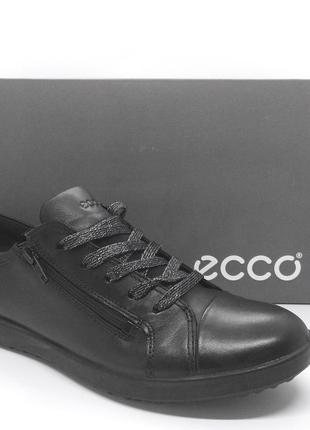 Стильні шкіряні чорні кеди напівчеревики кросівки ecco elli оригінал2 фото