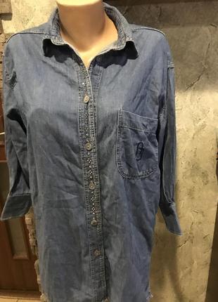 Рубашка , блузка джинсовая размер 465 фото