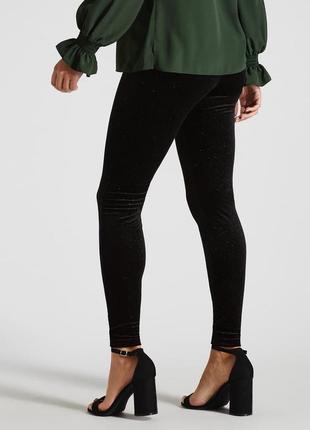 Чорні велюрові легінси лосини george дрібний шімер eur44/46 uk16/18