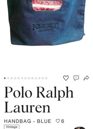 Брендовая винтажная сумка из денима\ralph lauren polo jeans co\америка