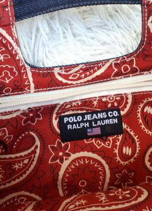 Брендовая винтажная сумка из денима\ralph lauren polo jeans co\америка8 фото