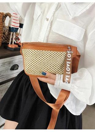 Плетена сумочка з ремінцем2 фото