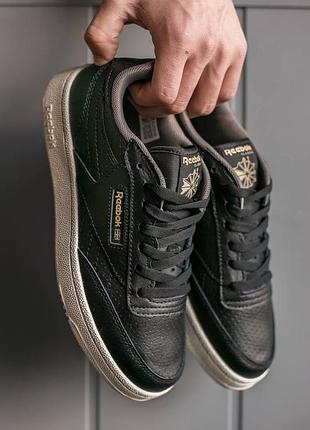 Reebok classic, чоловічі кросівки рібок чорні4 фото