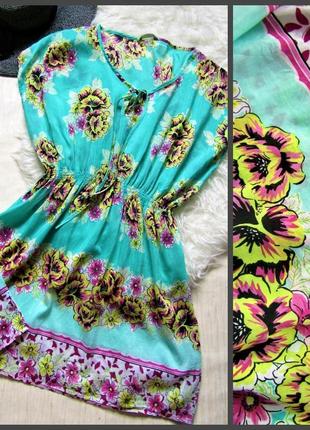 Квіткова пляжна туніка m & s collection натуральна тканина розмір м