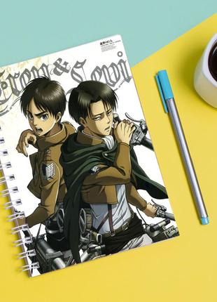 Скетчбук (sketchbook) для малювання з принтом "attack on titan - вторгнення титанів 14"