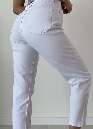 Білі джинси мом втсока посадка джинсові штани5 фото