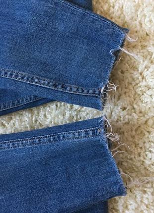 Рваные скини джинсы  штаны брюки с необработанным краем джинсовые мом свободные5 фото