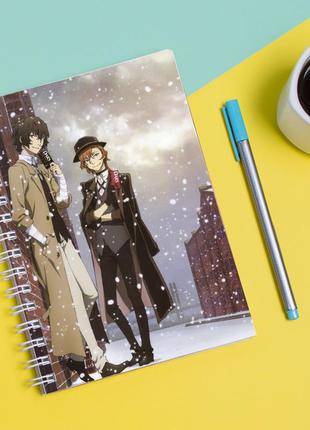 Скетчбук (sketchbook) для малювання з принтом "bungou stray dogs - бродячі пси 2"