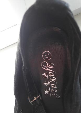 Черные туфельки "мери-джейн" искуст.замша yakazi р. 36-36,5-37-37,5-385 фото