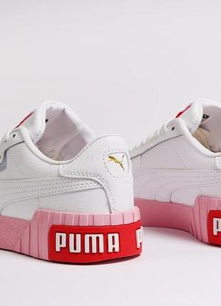 Puma cali🆕шикарные женские кроссовки🆕кожаные бело-розовые кеды пума кали4 фото