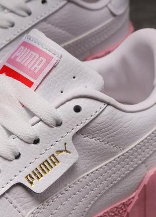 Puma cali🆕шикарные женские кроссовки🆕кожаные бело-розовые кеды пума кали8 фото