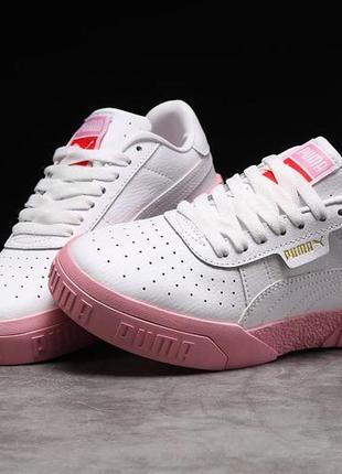 Puma damskie🆕шикарные женские кроссовки🆕кожаные бело-розовые кеды пума кали