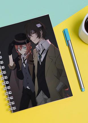 Скетчбук (sketchbook) для малювання з принтом "bungou stray dogs - бродячі пси 6"