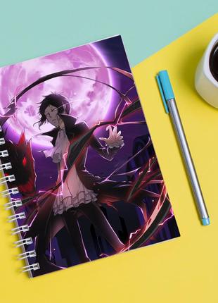 Скетчбук (sketchbook) для рисования с принтом "bungou stray dogs - бродячие псы 7"