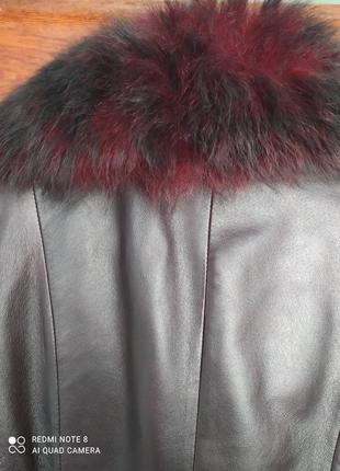 Женское пальто с натуральной кожи и меха3 фото