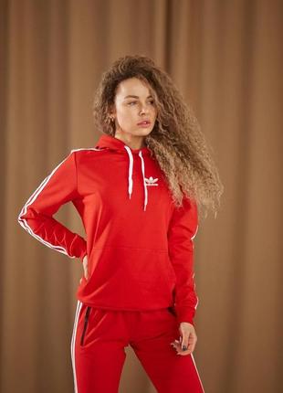 Женский спортивный костюм adidas original красного цвета с лампасами весна осень