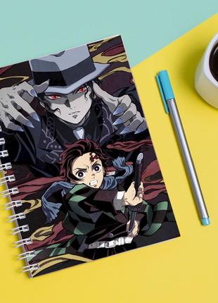Скетчбук (sketchbook) для рисования с принтом "demon slayer-клинок, рассекающий демонов 6"