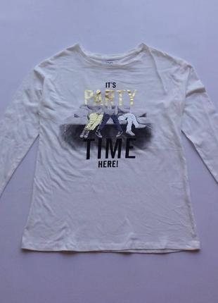 Ovs. италия. тонкий реглан с пайетками и принтом 158 размер.