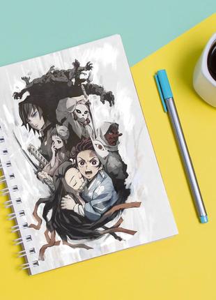 Скетчбук (sketchbook) для малювання з принтом "demon slayer-клинок, розсікає демонів 9"