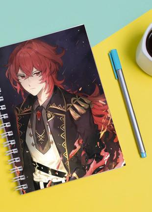 Скетчбук (sketchbook) для малювання з принтом "genshin impact - геншин удар"