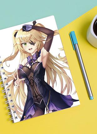 Скетчбук (sketchbook) для рисования с принтом "genshin impact - геншин удар 3"