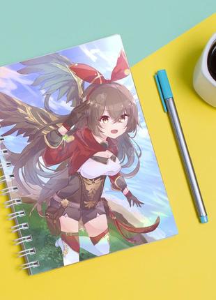 Скетчбук (sketchbook) для рисования с принтом "genshin impact - геншин удар 6"