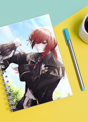 Скетчбук (sketchbook) для малювання з принтом "genshin impact - геншин удар 10"