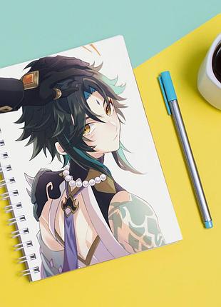 Скетчбук (sketchbook) для рисования с принтом "genshin impact - геншин удар 12"