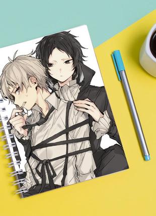 Скетчбук (sketchbook) для малювання з принтом "bungou stray dogs - бродячі пси 12"1 фото