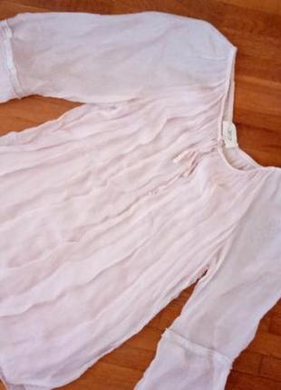 Нова ніжно пудрова шовкова блуза на віскозному підкладі 38-40р.