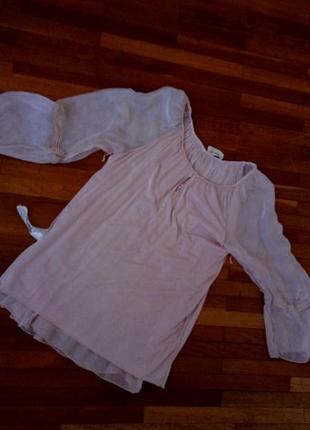 Нова ніжно пудрова шовкова блуза на віскозному підкладі 38-40р.6 фото