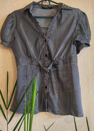 Лёгкая летняя женская блуза с ремешком.3 фото