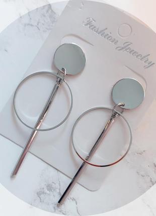 Серебристые серьги, красивые серьги. модные серьги!стильная бижутерия🤍