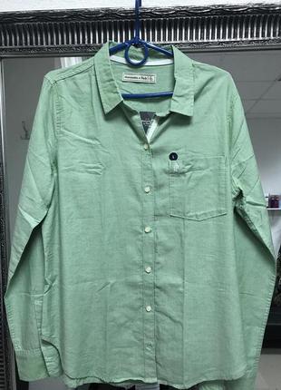 Зеленая рубашка abercrombie & fitch4 фото