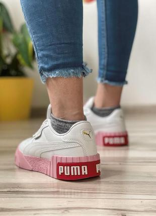 Стильні білі жіночі кросівки puma cali sport6 фото