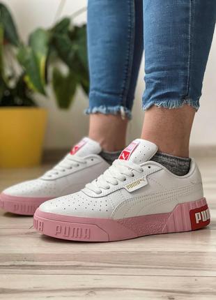 Стильні білі жіночі кросівки puma cali sport3 фото