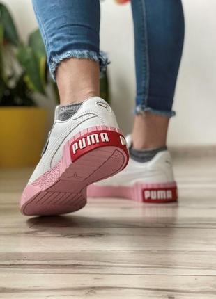 Стильні білі жіночі кросівки puma cali sport7 фото