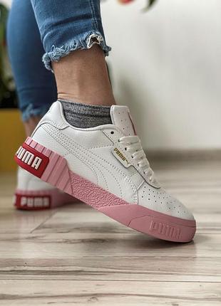 Стильні білі жіночі кросівки puma cali sport5 фото